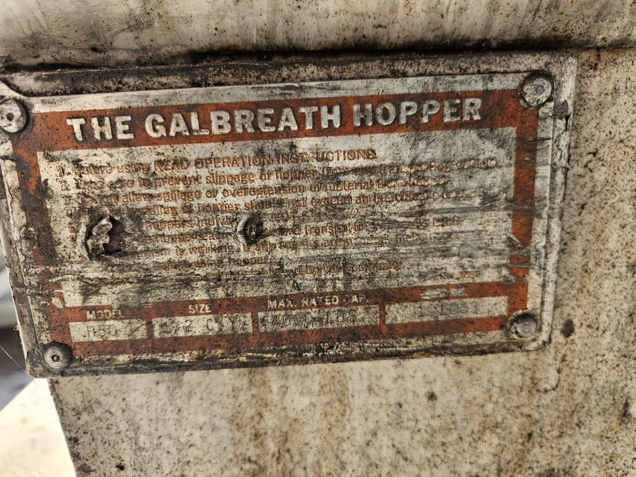 Galbreath H50 Self-Dumping Forklift Hopper — 1/2 Cu Yd, 4,000 lb Capacity - Image 12